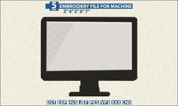 Computer Monitor DST PES Embroidery File Review
