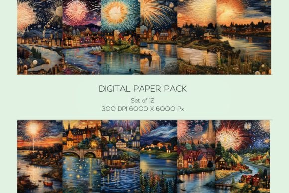 Fireworks Landscape Embroidery Paper Set Review