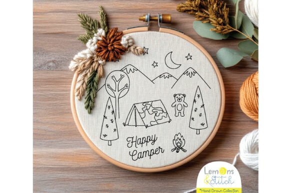 Happy Camper Tent: Hand Stitched Mountain Charm