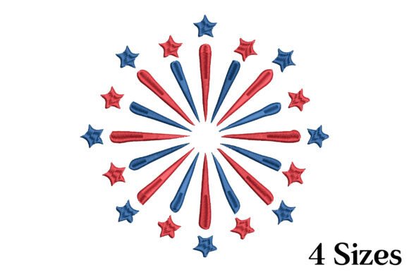 Patriotic Firework Burst Embroidery Design Review