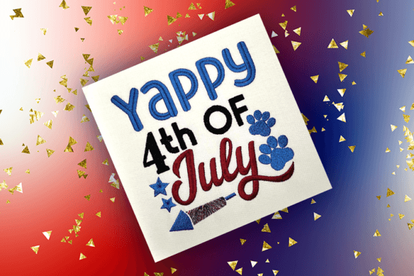 Yappy 4th of July: Patriotic Dog Embroidery